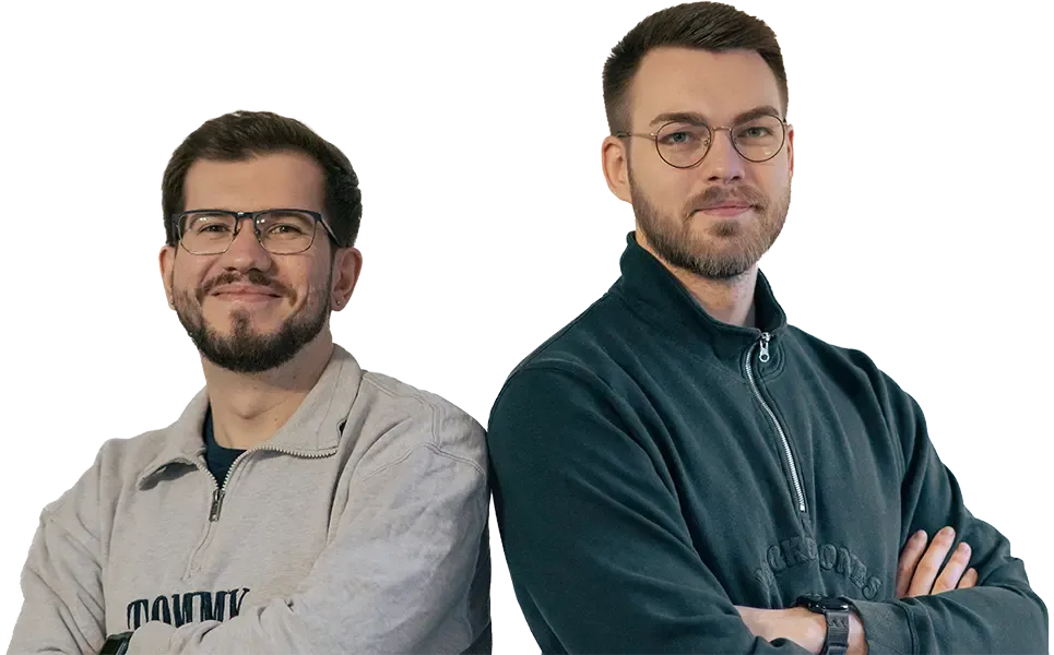 Die Gründer von Brogentur: links Daniel Schweiger, rechts Fabian Elmanowski