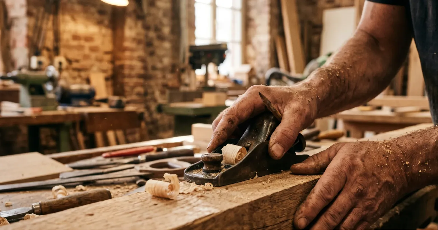 Handwerker bei der Arbeit in einer Werkstatt – symbolisch für Fachkräftemangel und Mitarbeitergewinnung im Handwerk