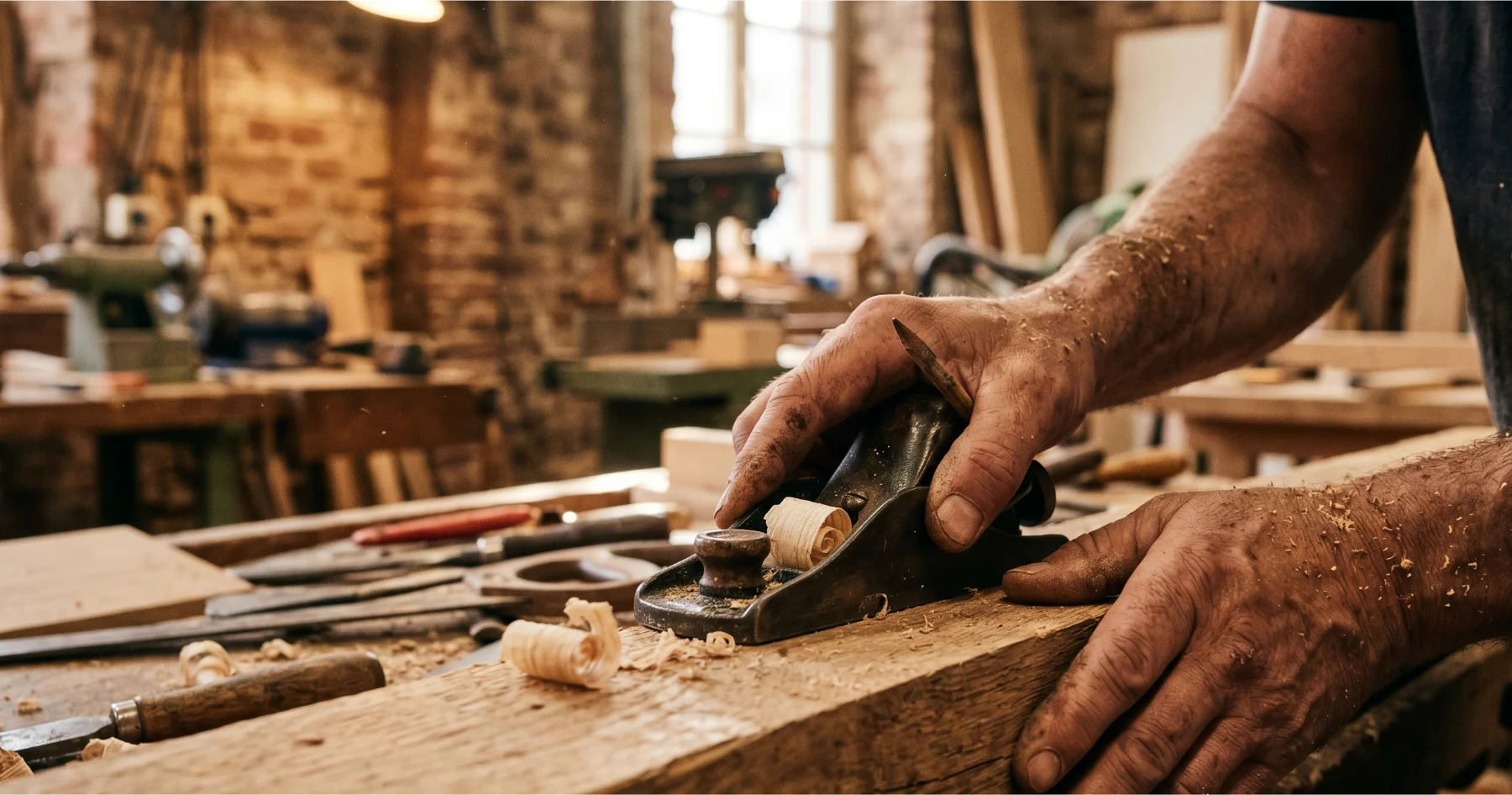 Handwerker bei der Arbeit in einer Werkstatt – symbolisch für Fachkräftemangel und Mitarbeitergewinnung im Handwerk
